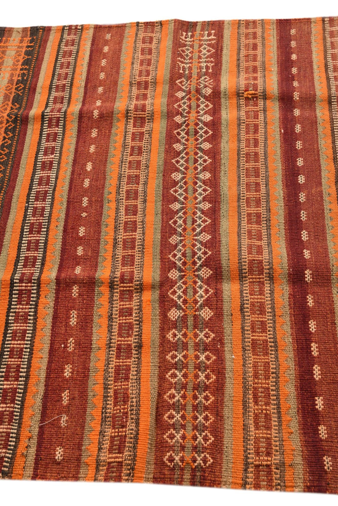 3' 10 x 9' 2 Hand Woven Kilim Fars Wool Runner Rug