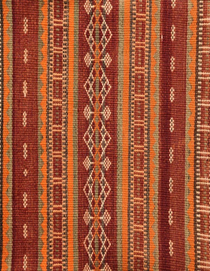 Detail image of 3' 10 x 9' 2  Hand Woven Kilim Fars Wool Runner Rug