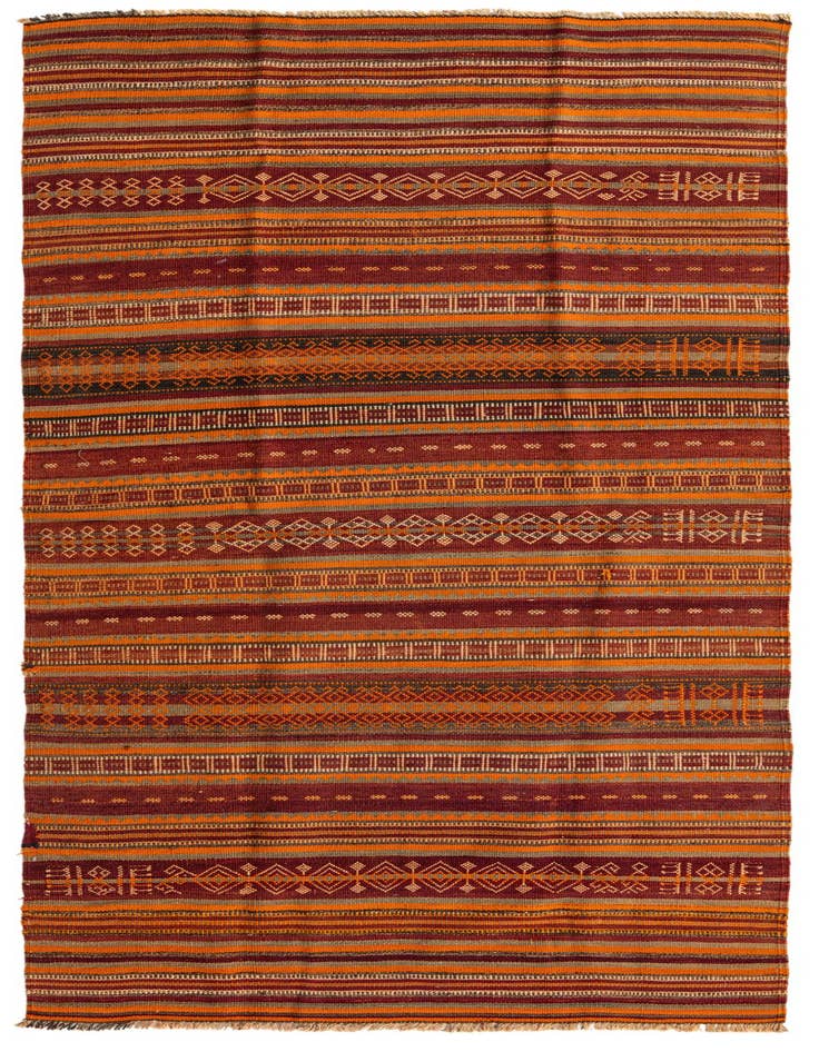 Detail image of 3' 10 x 9' 2 Hand Woven Kilim Fars Wool Runner Rug