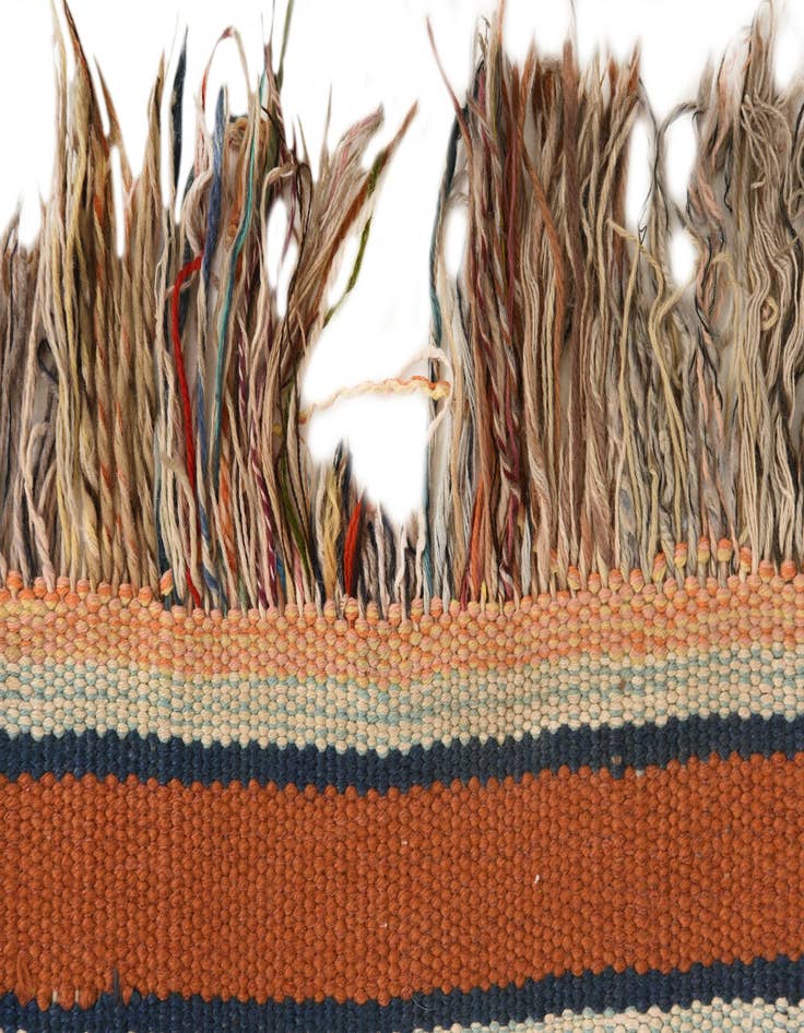Detail image of 3' 9 x 10'  Hand Woven Kilim Fars Wool Runner Rug
