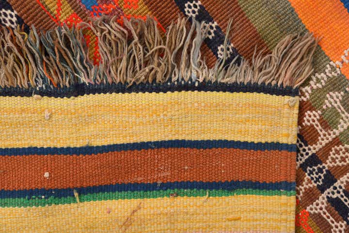 3' 9 x 10' Hand Woven Kilim Fars Wool Runner Rug