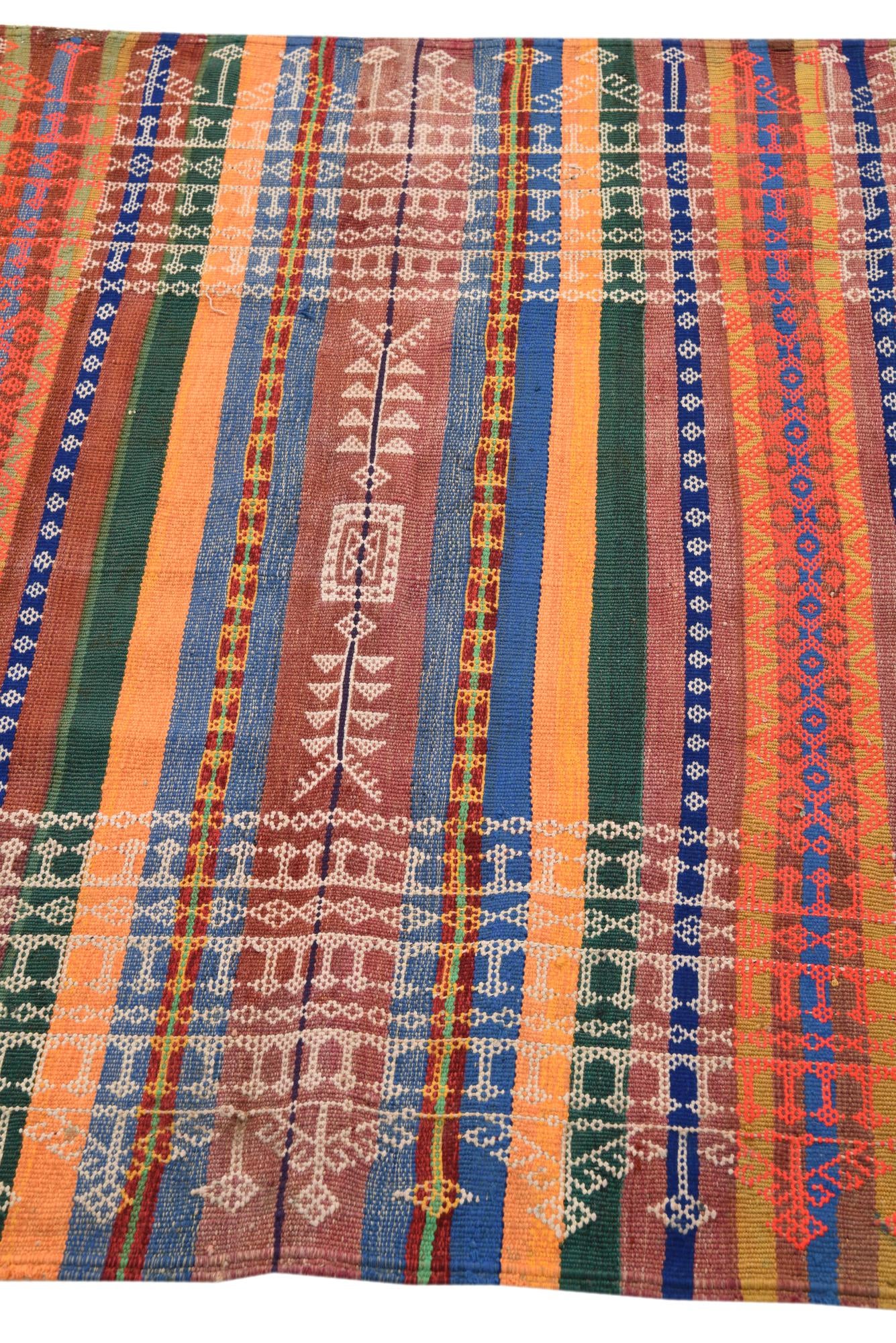 3' 9 x 10' Hand Woven Kilim Fars Wool Runner Rug