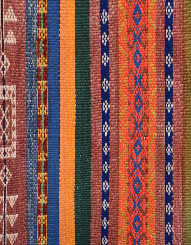 Detail image of 3' 9 x 10'  Hand Woven Kilim Fars Wool Runner Rug