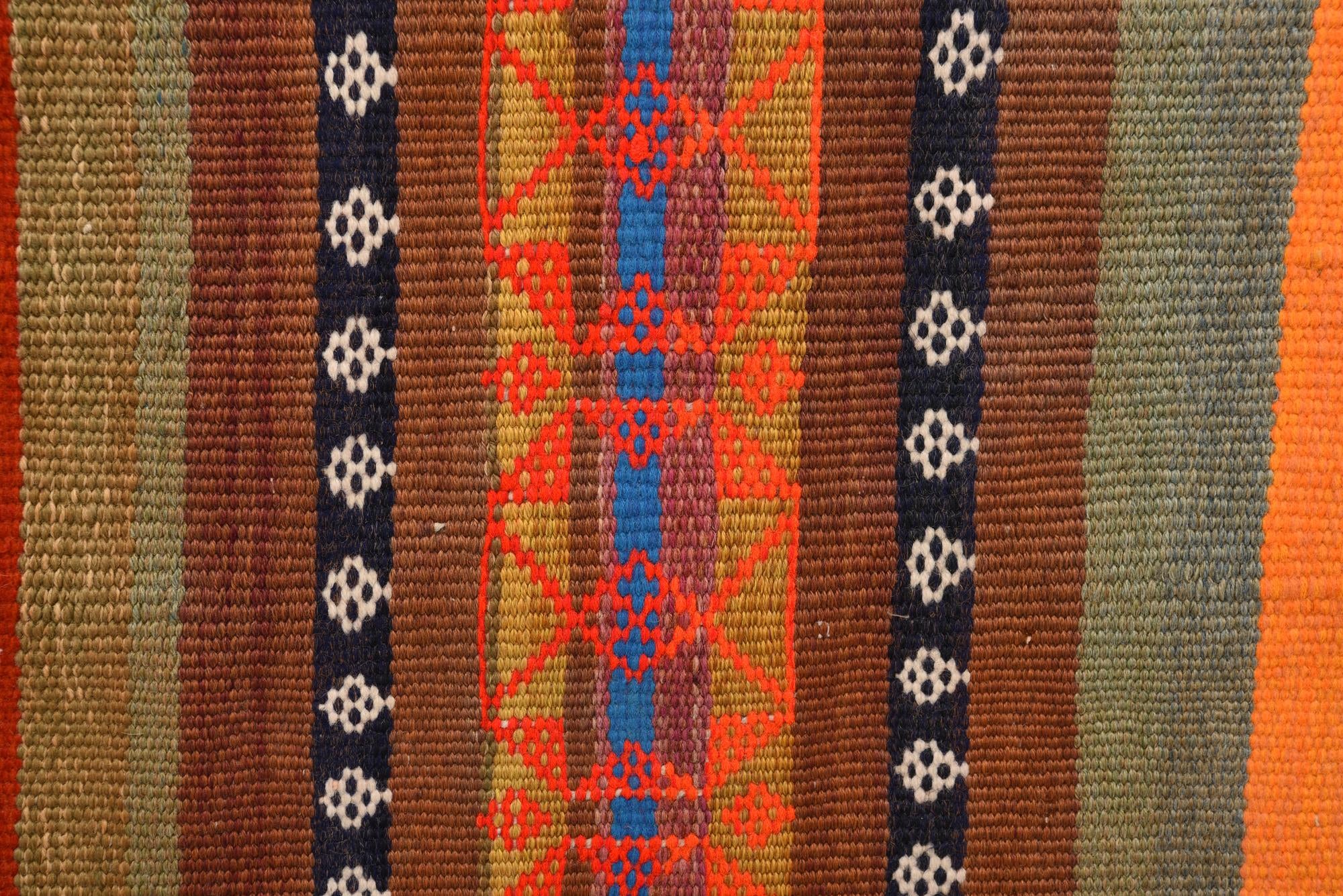 3' 9 x 10' Hand Woven Kilim Fars Wool Runner Rug