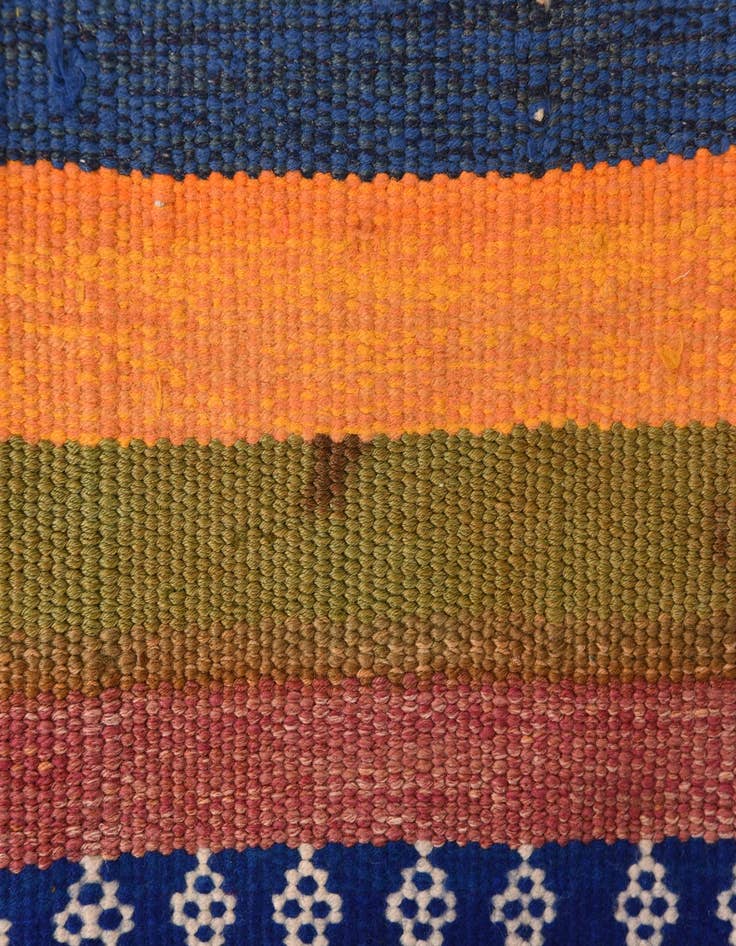 Detail image of 3' 9 x 10'  Hand Woven Kilim Fars Wool Runner Rug