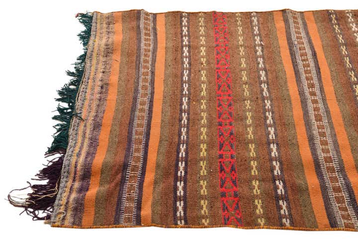 3' 6 x 10' Hand Woven Kilim Fars Wool Runner Rug