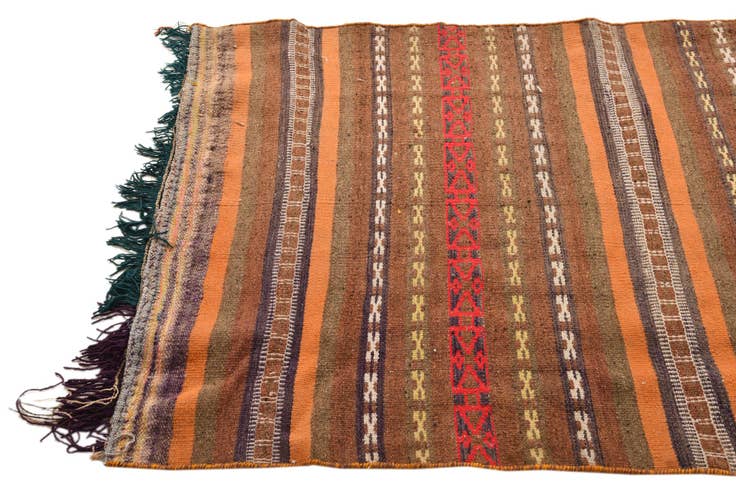 Detail image of 3' 6 x 10' Hand Woven Kilim Fars Wool Runner Rug