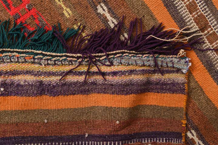 3' 6 x 10' Hand Woven Kilim Fars Wool Runner Rug