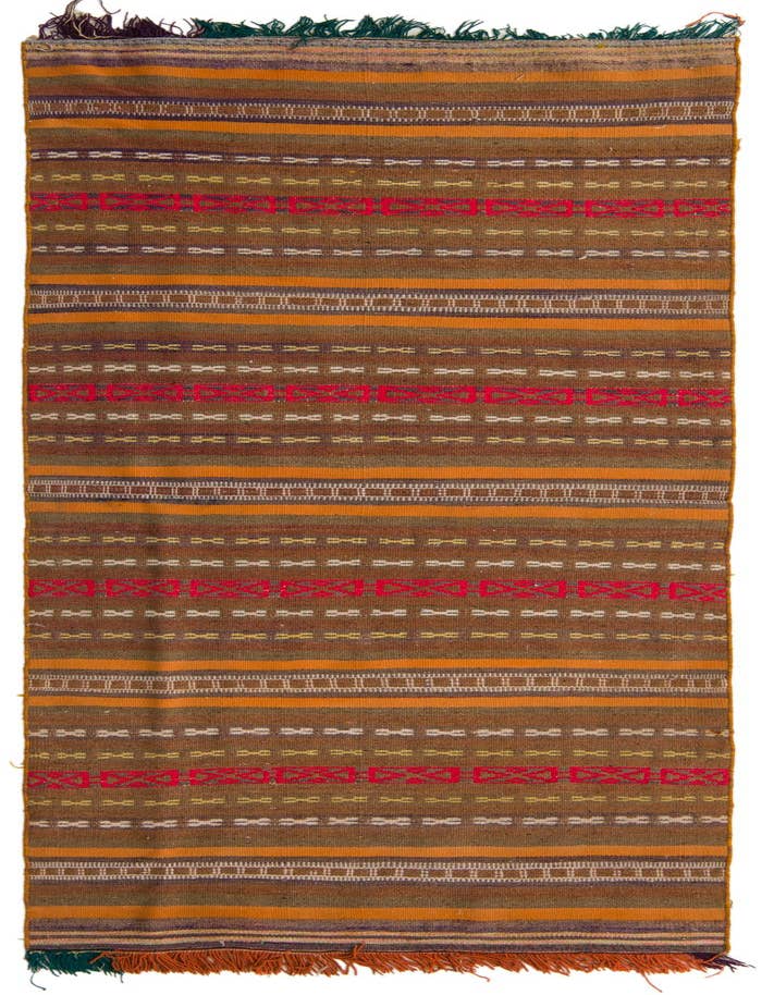 Detail image of 3' 6 x 10' Hand Woven Kilim Fars Wool Runner Rug