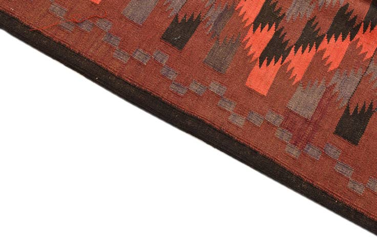 Detail image of 4' 4 x 15' 3 Hand Woven Kilim Fars Wool Runner Rug