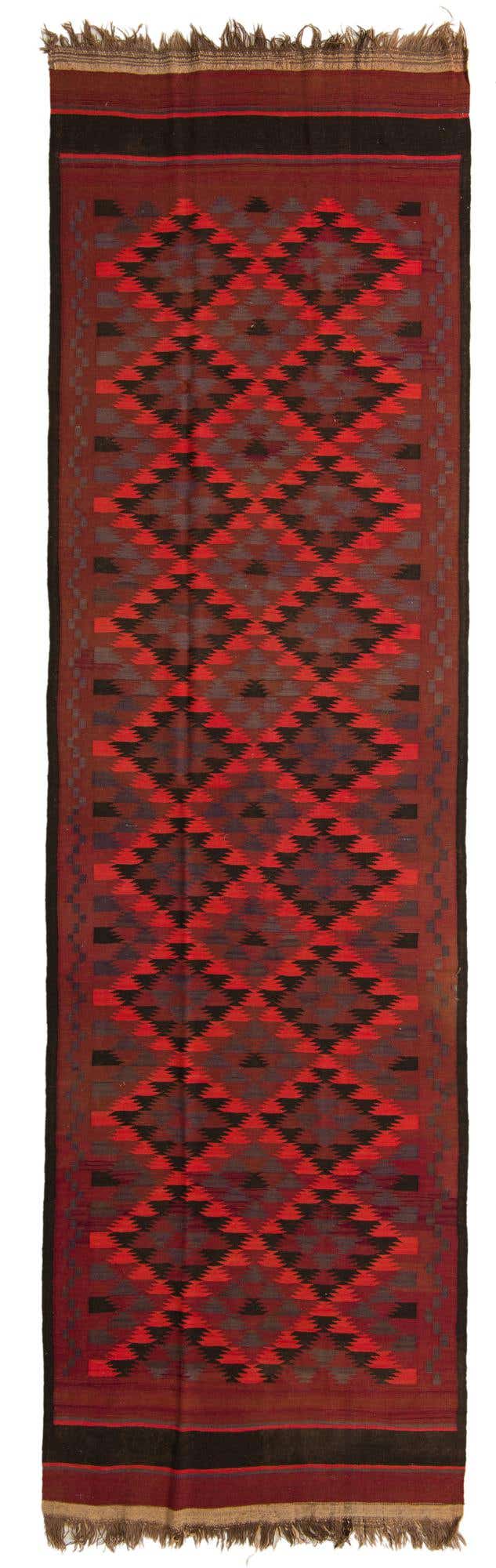 4' 4 x 15' 3 Hand Woven Kilim Fars Wool Runner Rug