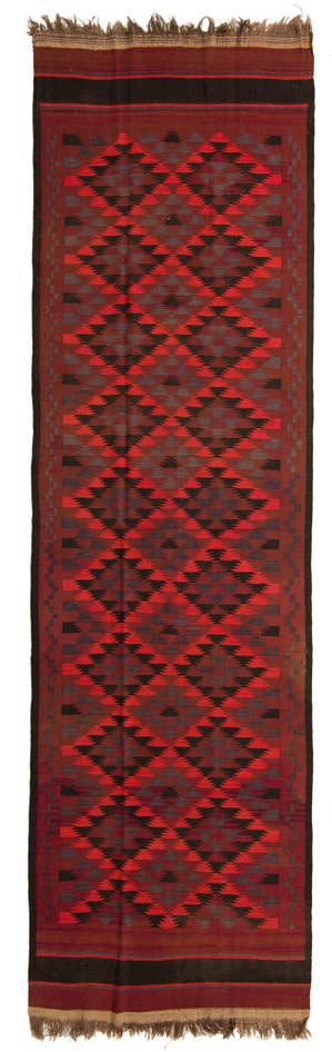 Detail image of 4' 4 x 15' 3 Hand Woven Kilim Fars Wool Runner Rug