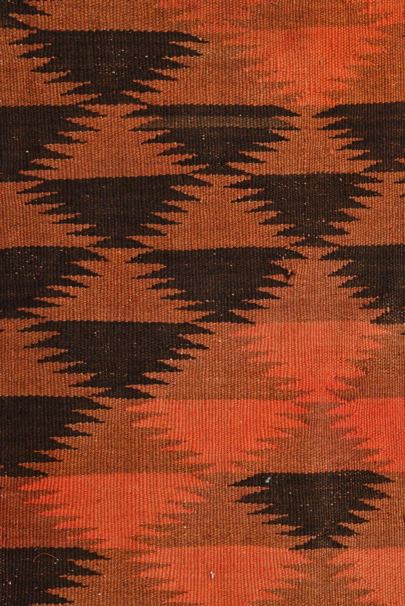 4' 5 x 12' Hand Woven Kilim Fars Wool Runner Rug