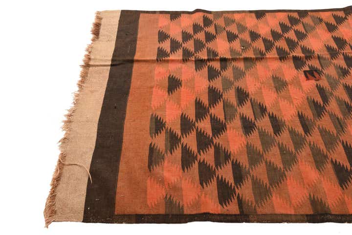 4' 5 x 12' Hand Woven Kilim Fars Wool Runner Rug