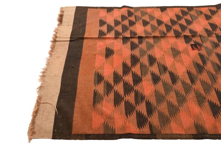 Detail image of 4' 5 x 12' Hand Woven Kilim Fars Wool Runner Rug