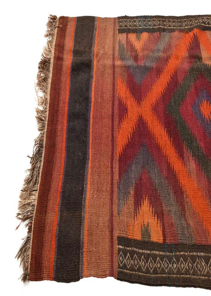 3' 10 x 10' 3 Hand Woven Kilim Fars Wool Runner Rug