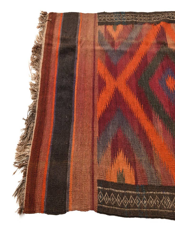 Detail image of 3' 10 x 10' 3 Hand Woven Kilim Fars Wool Runner Rug
