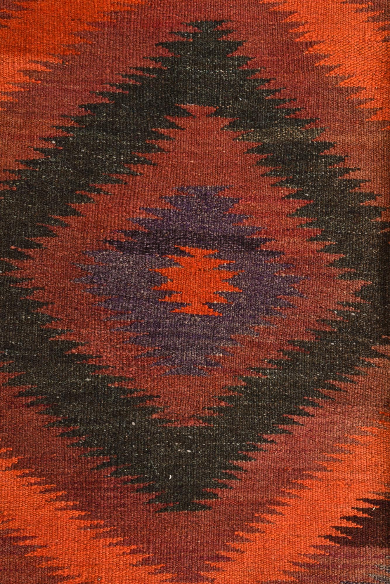 3' 10 x 10' 3 Hand Woven Kilim Fars Wool Runner Rug