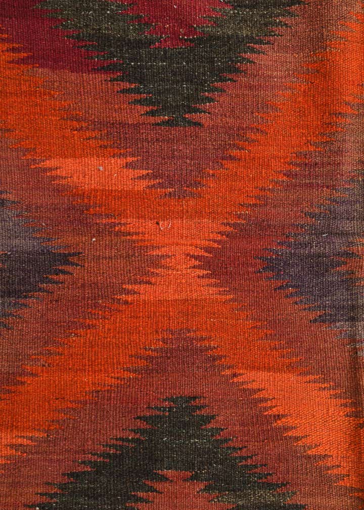 3' 10 x 10' 3 Hand Woven Kilim Fars Wool Runner Rug