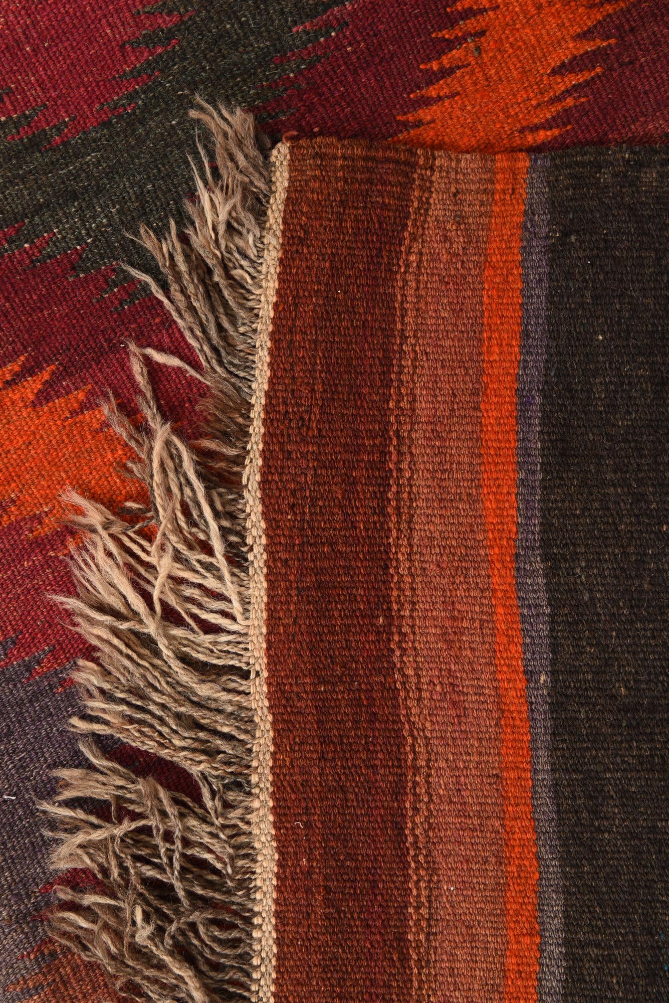 3' 10 x 10' 3 Hand Woven Kilim Fars Wool Runner Rug
