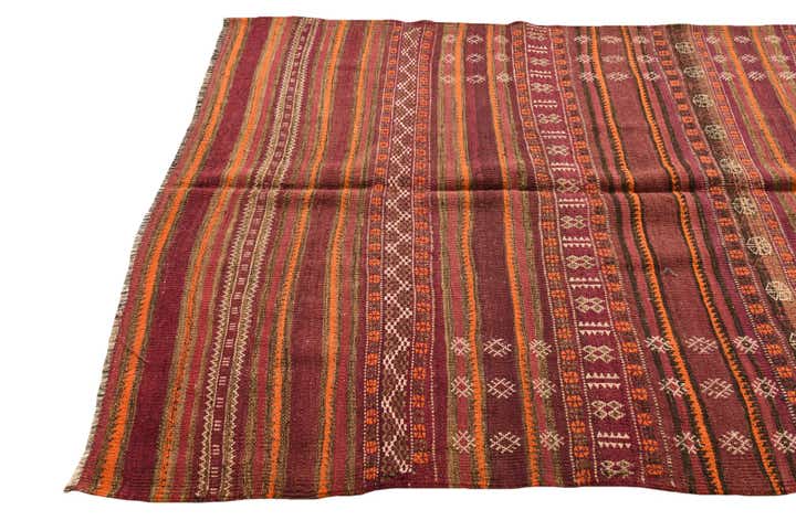 4' 6 x 13' 4 Hand Woven Kilim Fars Wool Runner Rug
