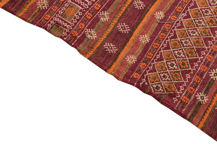 4' 6 x 13' 4 Hand Woven Kilim Fars Wool Runner Rug