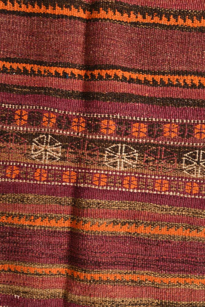 4' 6 x 13' 4 Hand Woven Kilim Fars Wool Runner Rug