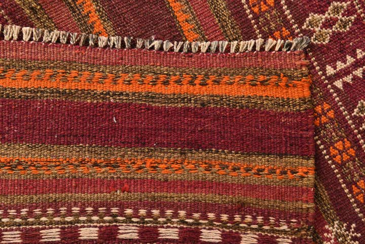 4' 6 x 13' 4 Hand Woven Kilim Fars Wool Runner Rug