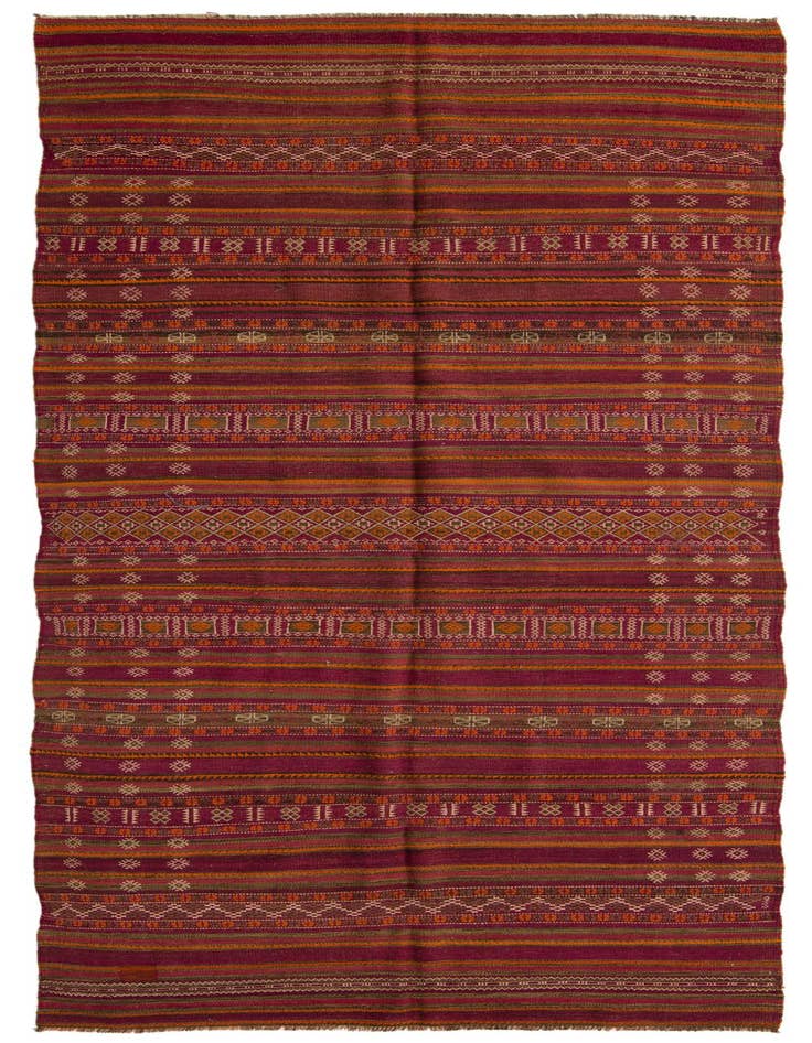 Detail image of 4' 6 x 13' 4 Hand Woven Kilim Fars Wool Runner Rug