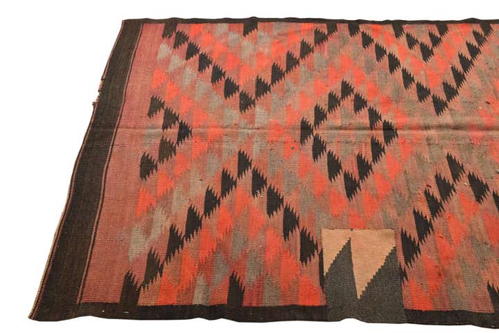 4' 8 x 11' 10 Hand Woven Kilim Fars Wool Runner Rug