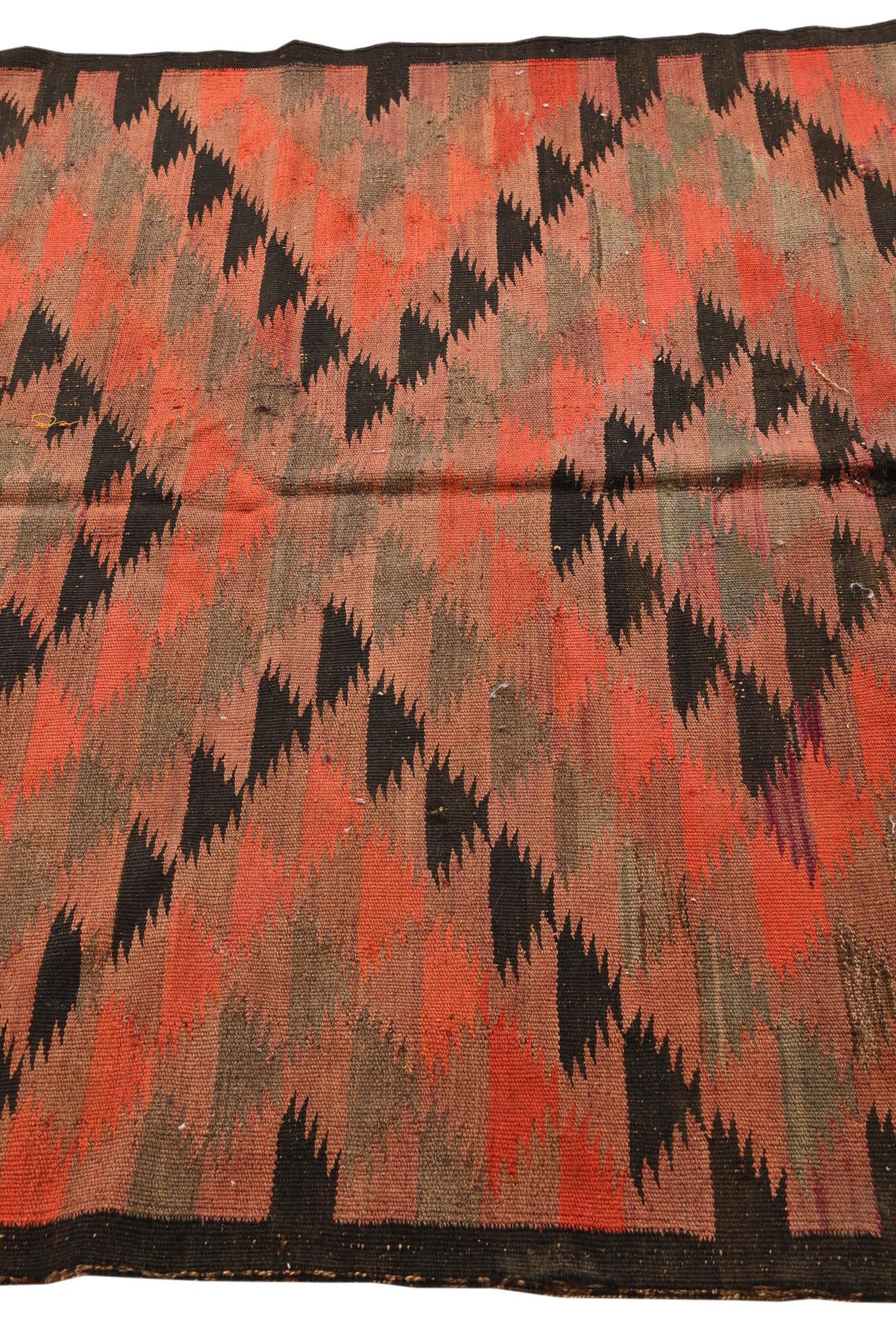 4' 8 x 11' 10 Hand Woven Kilim Fars Wool Runner Rug