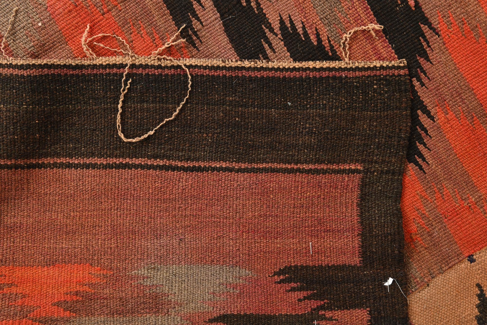 4' 8 x 11' 10 Hand Woven Kilim Fars Wool Runner Rug