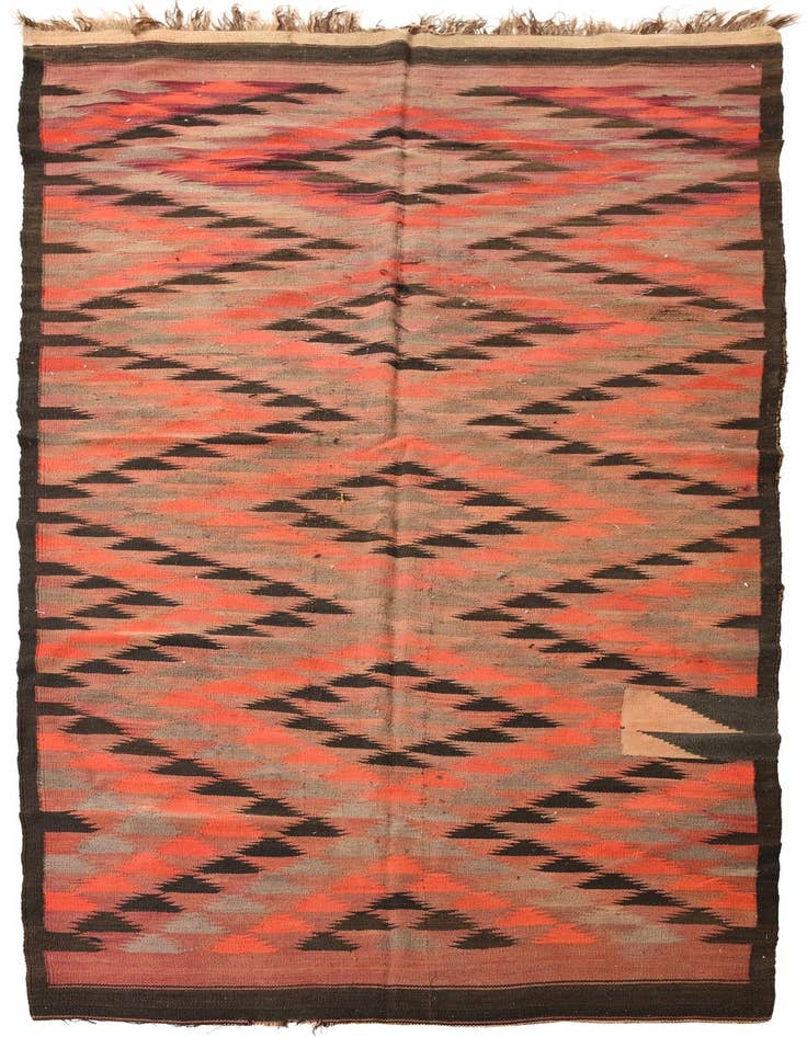 Detail image of 4' 8 x 11' 10 Hand Woven Kilim Fars Wool Runner Rug