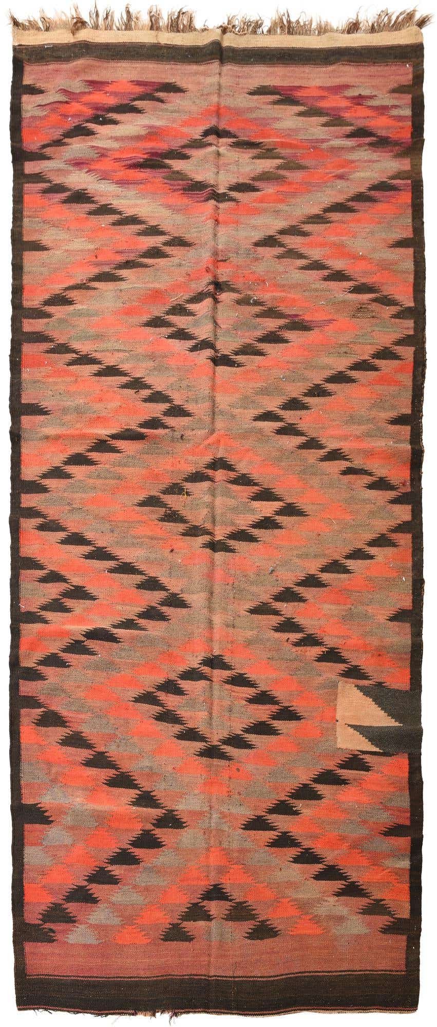 4' 8 x 11' 10 Hand Woven Kilim Fars Wool Runner Rug