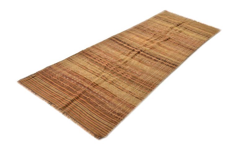 Detail image of 3' 4 x 9' 7 Hand Woven Kilim Fars Wool Runner Rug