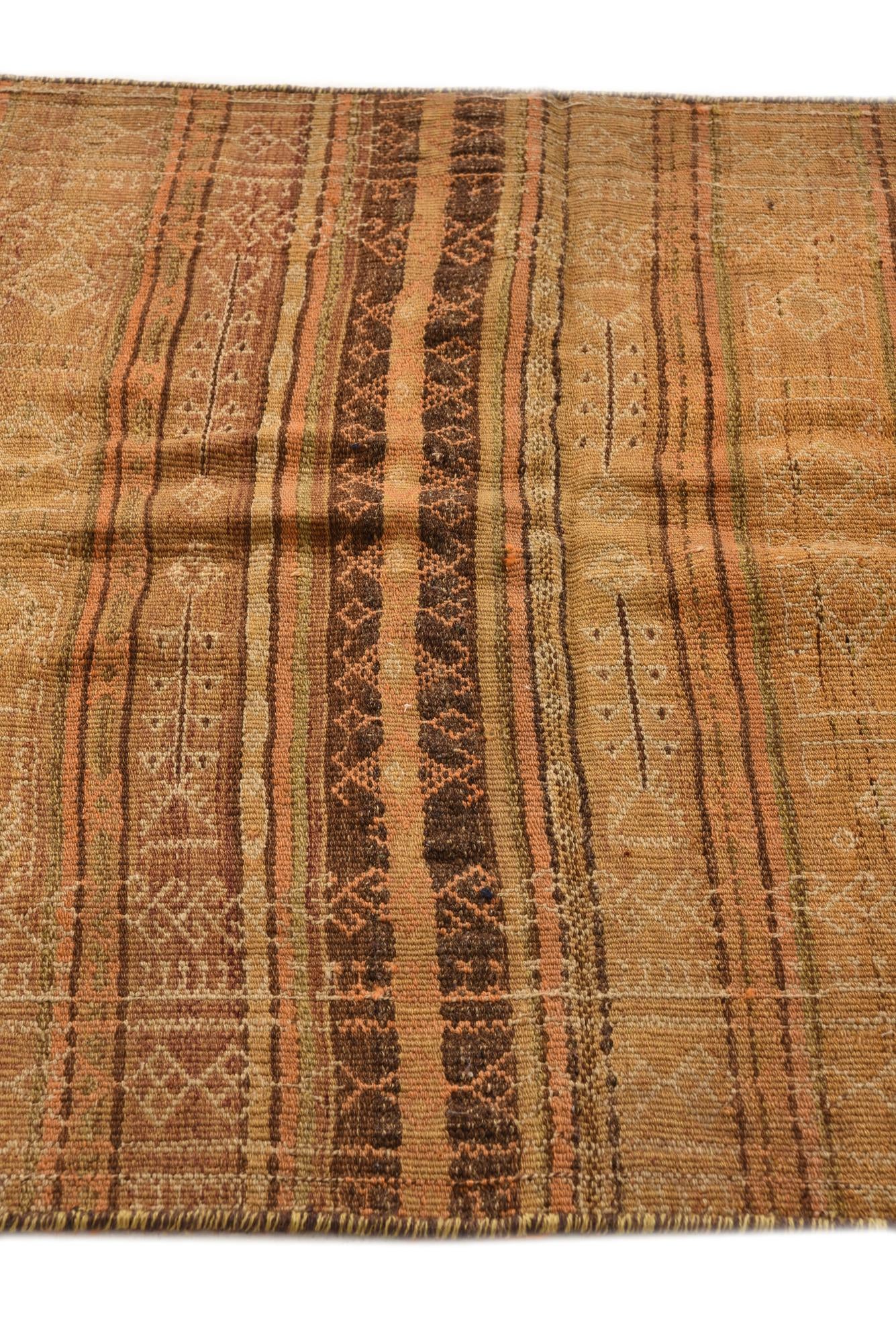 3' 4 x 9' 7 Hand Woven Kilim Fars Wool Runner Rug