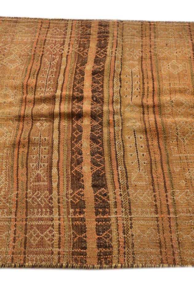Detail image of 3' 4 x 9' 7 Hand Woven Kilim Fars Wool Runner Rug