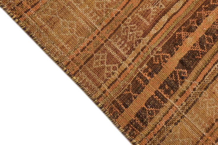 Detail image of 3' 4 x 9' 7 Hand Woven Kilim Fars Wool Runner Rug