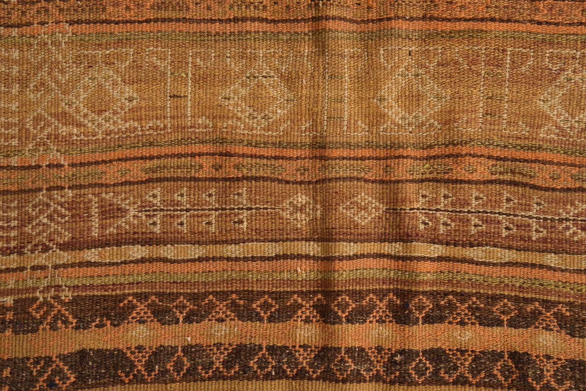 3' 4 x 9' 7 Hand Woven Kilim Fars Wool Runner Rug