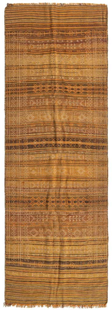 3' 4 x 9' 7 Hand Woven Kilim Fars Wool Runner Rug