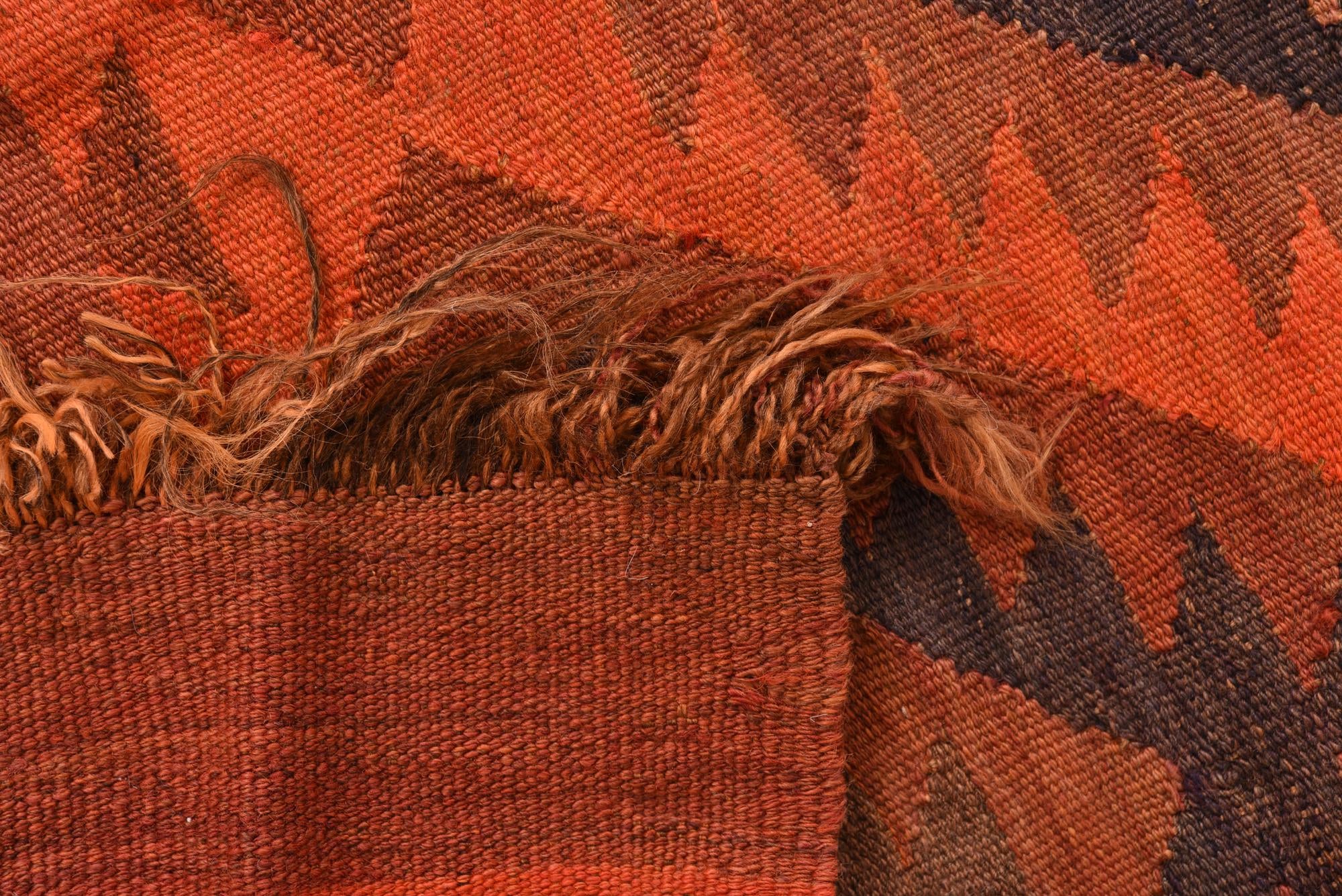 4' 7 x 13' 5 Hand Woven Kilim Fars Wool Runner Rug