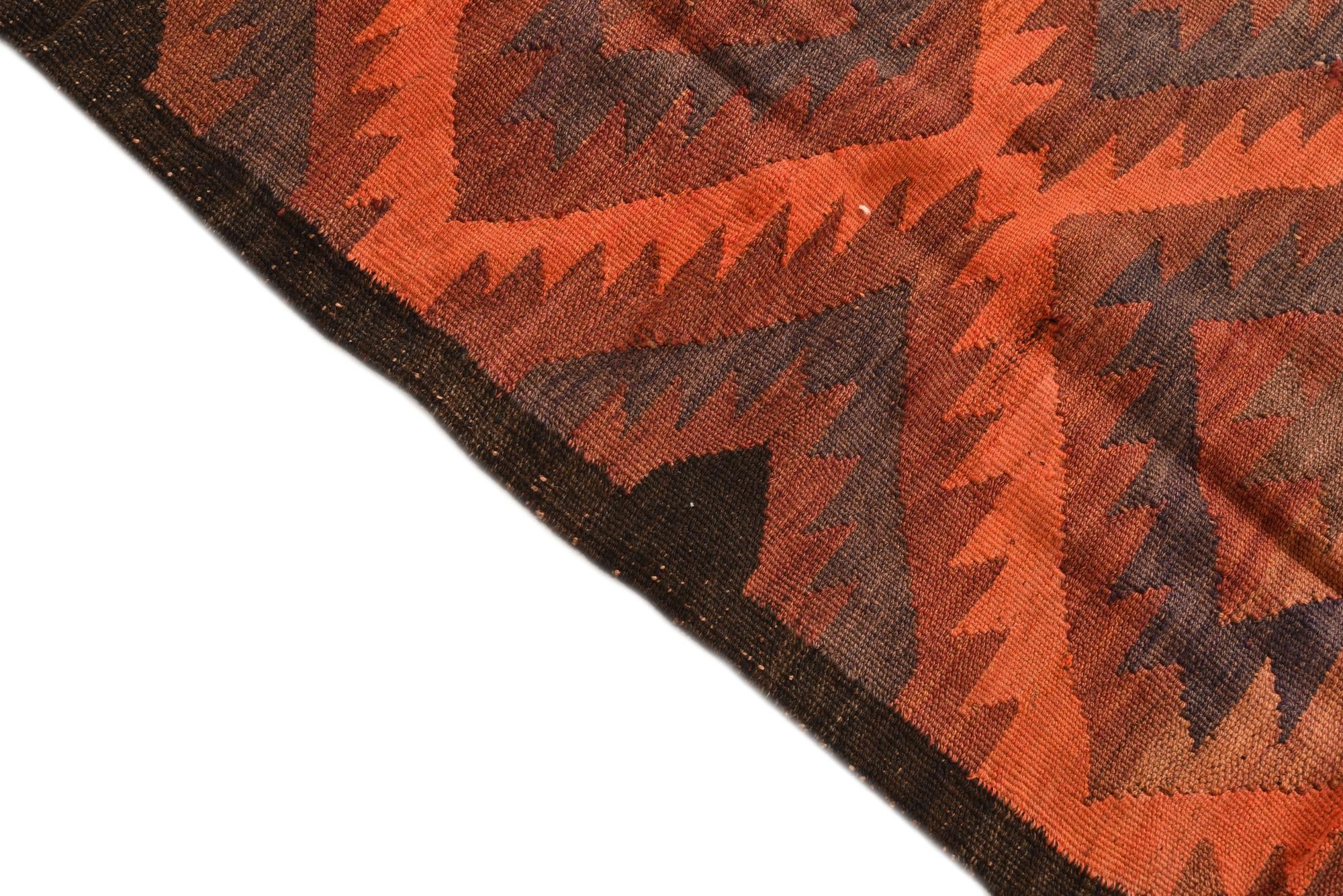 4' 7 x 13' 5 Hand Woven Kilim Fars Wool Runner Rug
