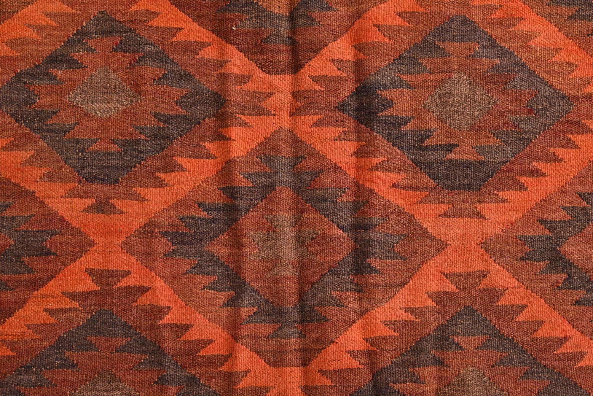 4' 7 x 13' 5 Hand Woven Kilim Fars Wool Runner Rug