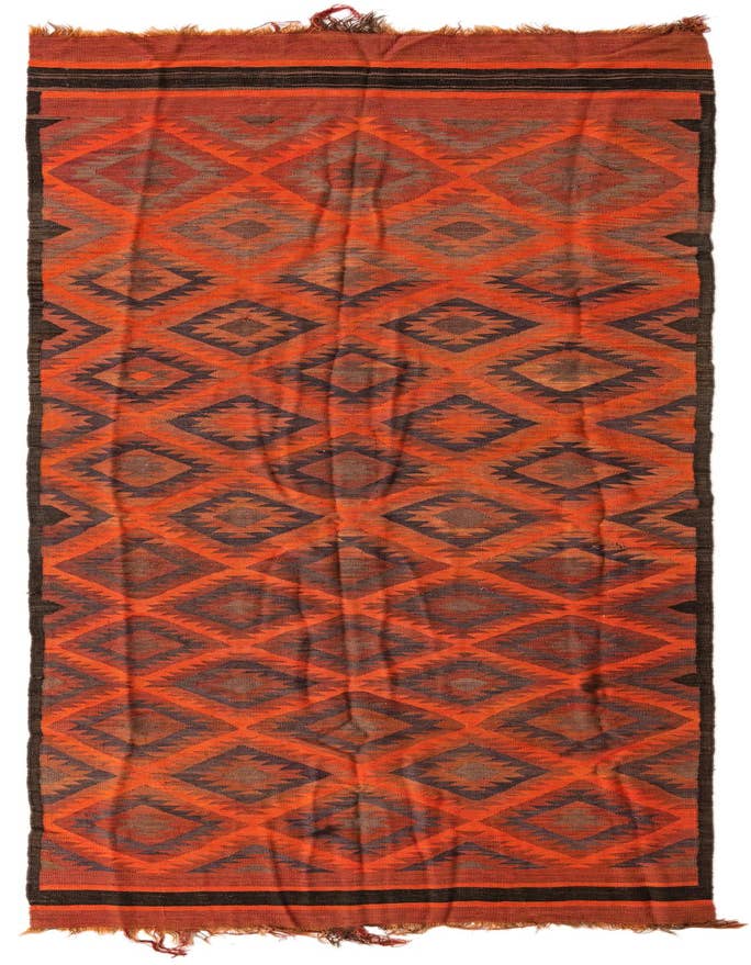 Detail image of 4' 7 x 13' 5 Hand Woven Kilim Fars Wool Runner Rug