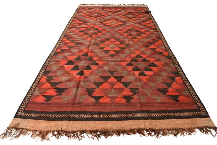 Detail image of 6' 1 x 12' Hand Woven Kilim Fars Wool Runner Rug