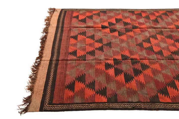 6' 1 x 12' Hand Woven Kilim Fars Wool Runner Rug