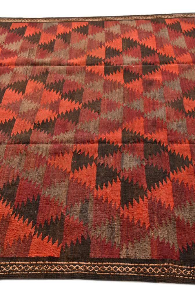 6' 1 x 12' Hand Woven Kilim Fars Wool Runner Rug