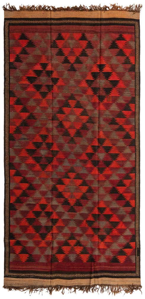 6' 1 x 12' Hand Woven Kilim Fars Wool Runner Rug