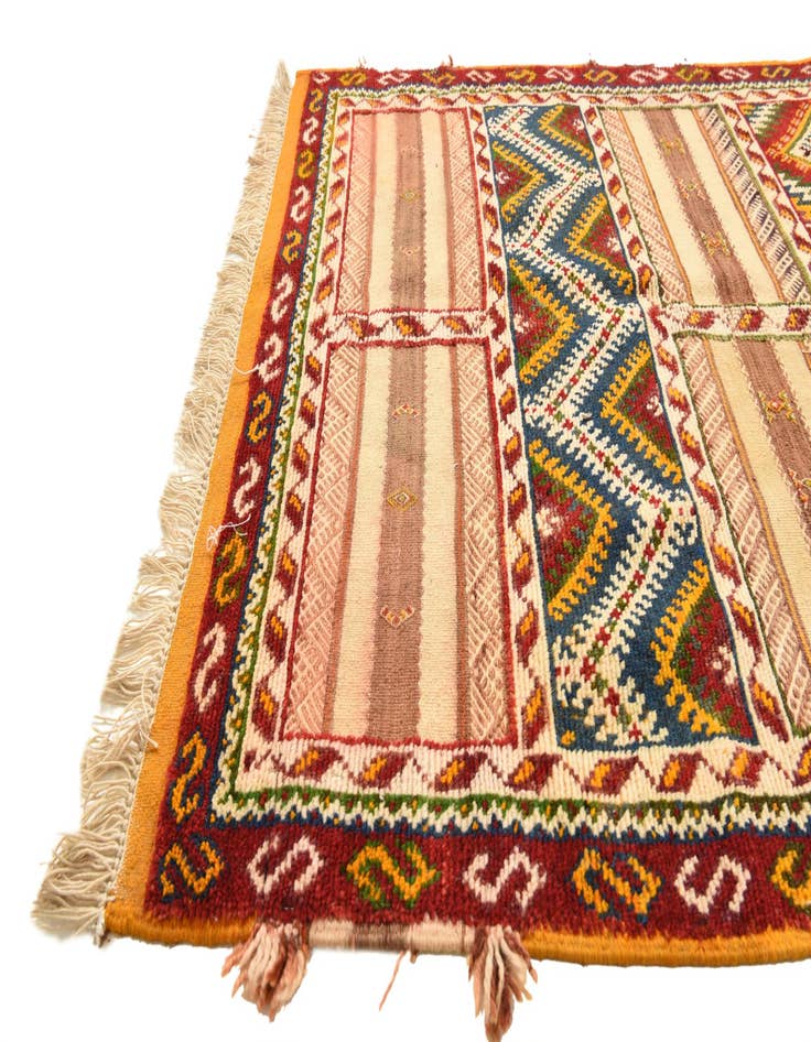 Detail image of 3' 8 x 7' Hand Woven Kilim Fars Wool Runner Rug