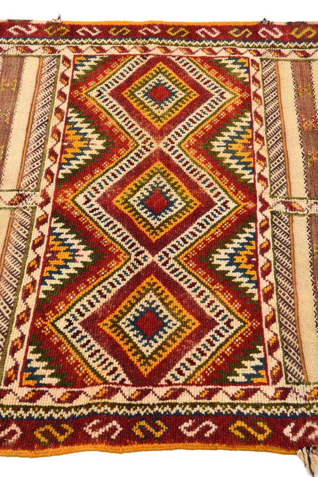 Detail image of 3' 8 x 7' Hand Woven Kilim Fars Wool Runner Rug